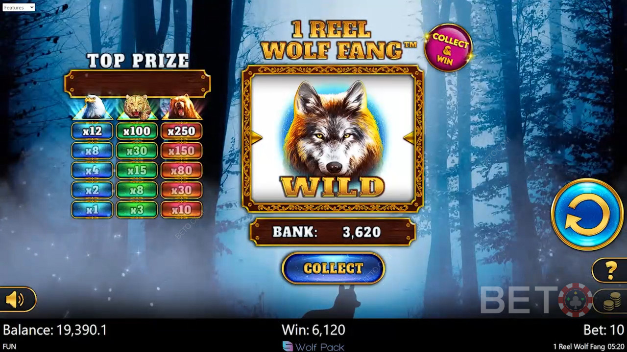 1 Reel Wolf Fang Recenzia od BETO Slots