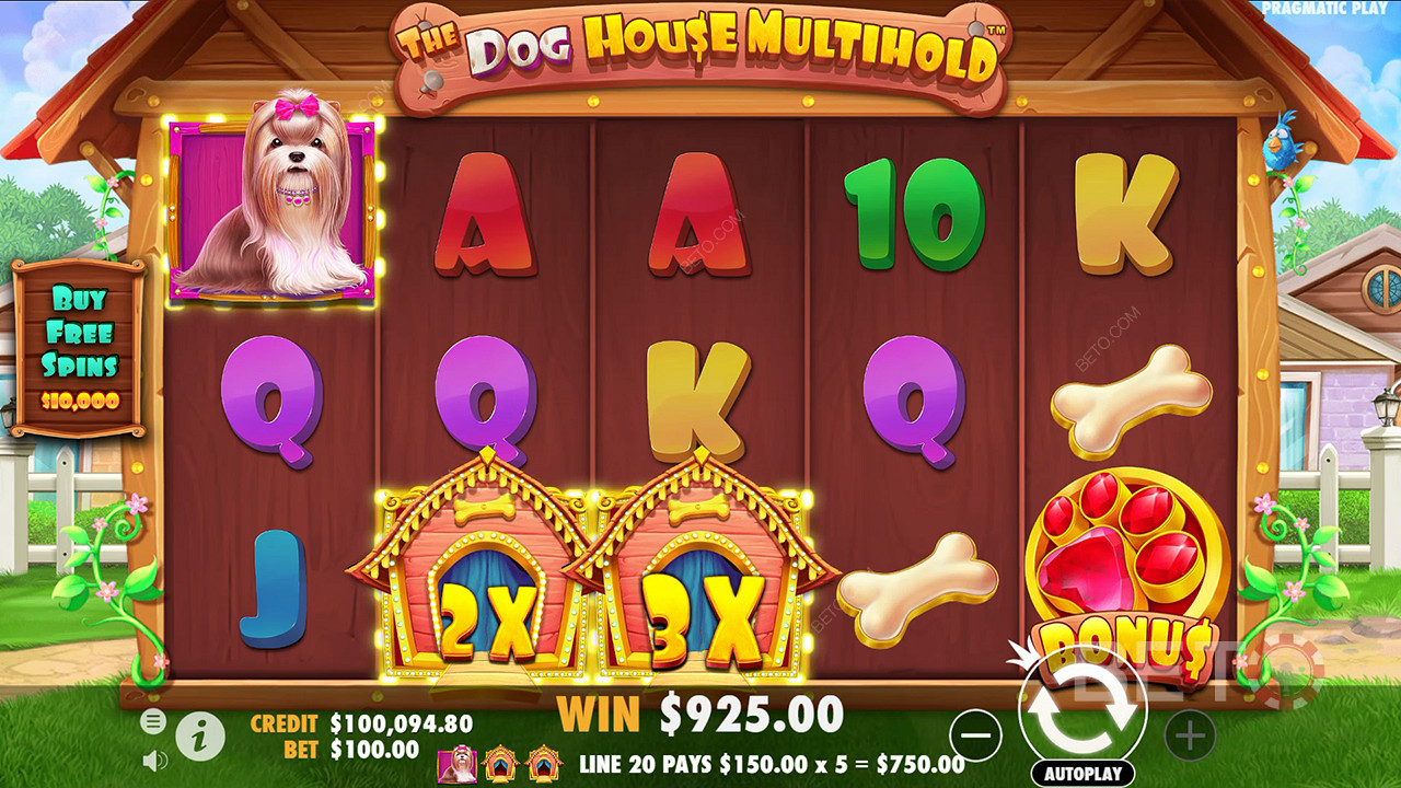 Vysvetlenie bonusových funkcií na The Dog House Multihold by Pragmatic Play
