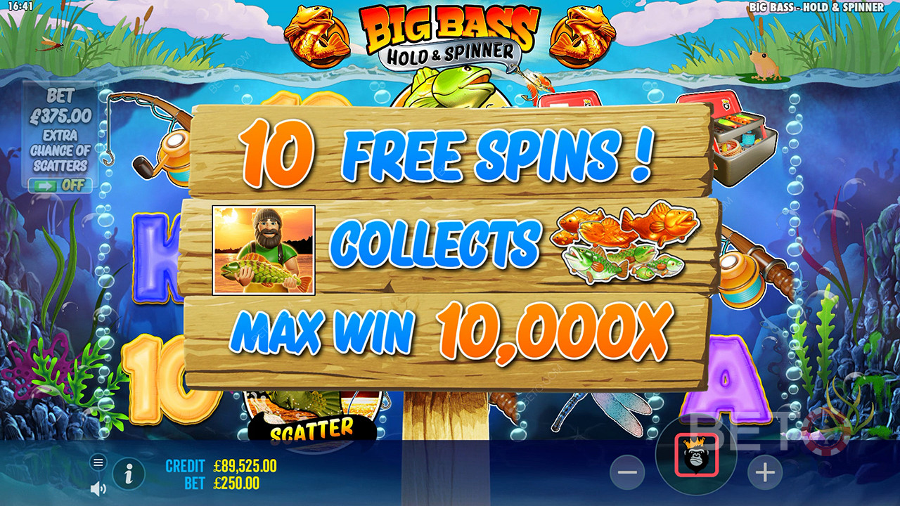 Vyhrajte 10 000-násobok svojej stávky vo video automate Big Bass Bonanza Hold and Spinner!