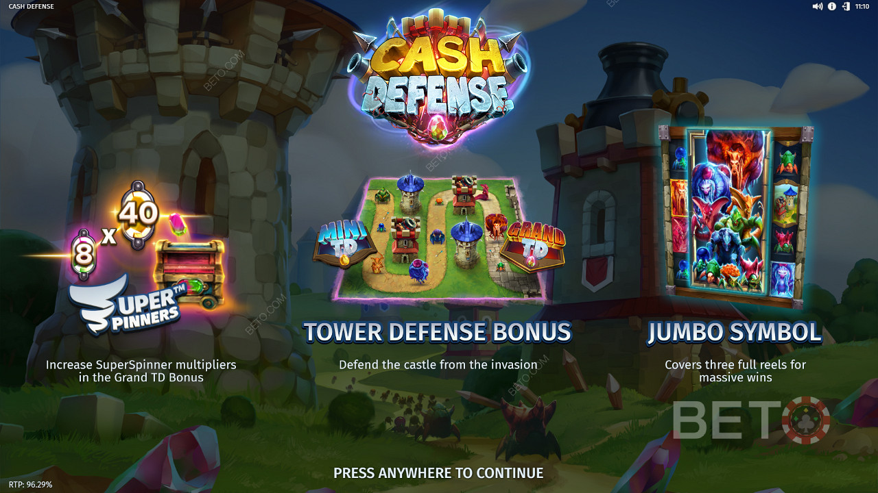 Vyhrajte 20 000x svoju stávku v automate Cash Defense!