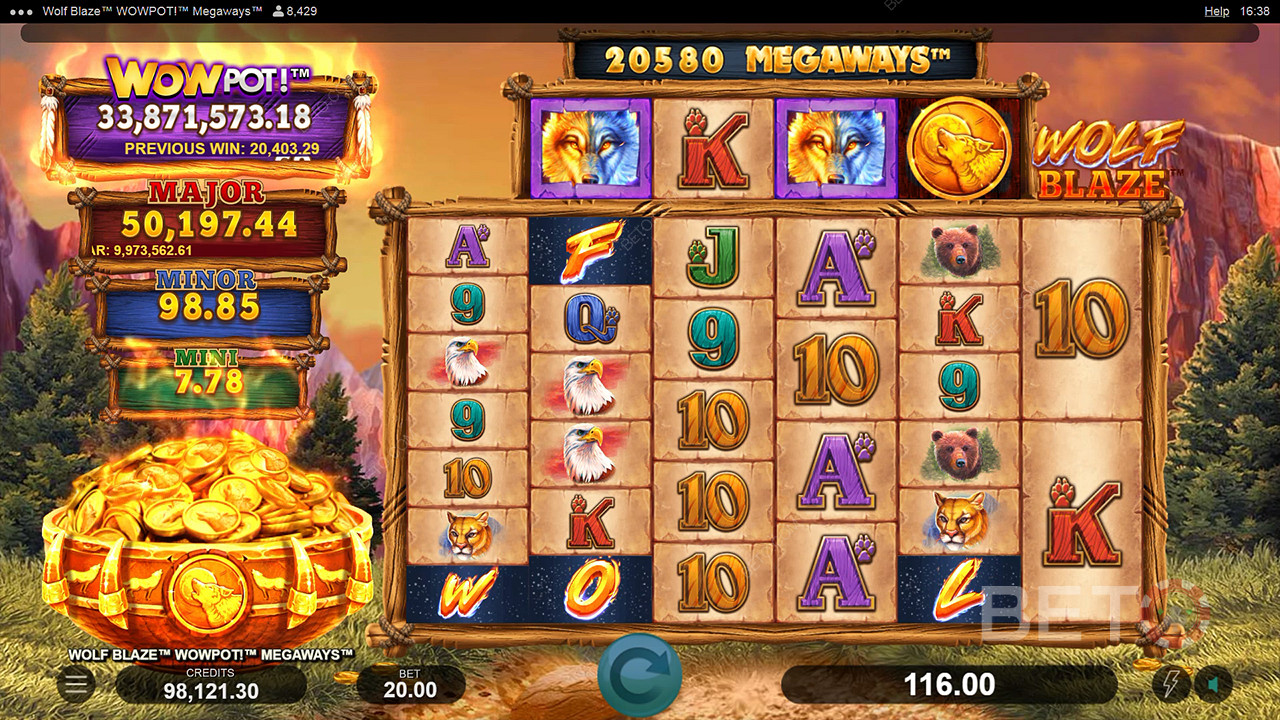 Wolf Blaze WOWPOT! Megaways Hrať Zadarmo