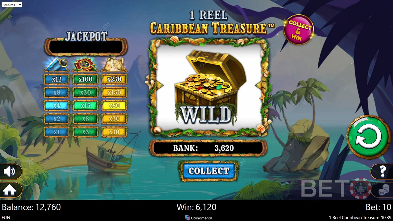 1 Reel Caribbean Treasure Hrať Zadarmo