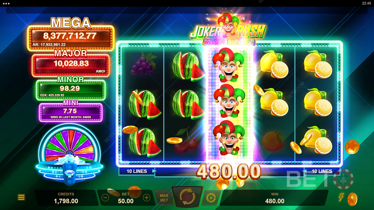 Joker Rush Mega Moolah Recenzia od BETO Slots
