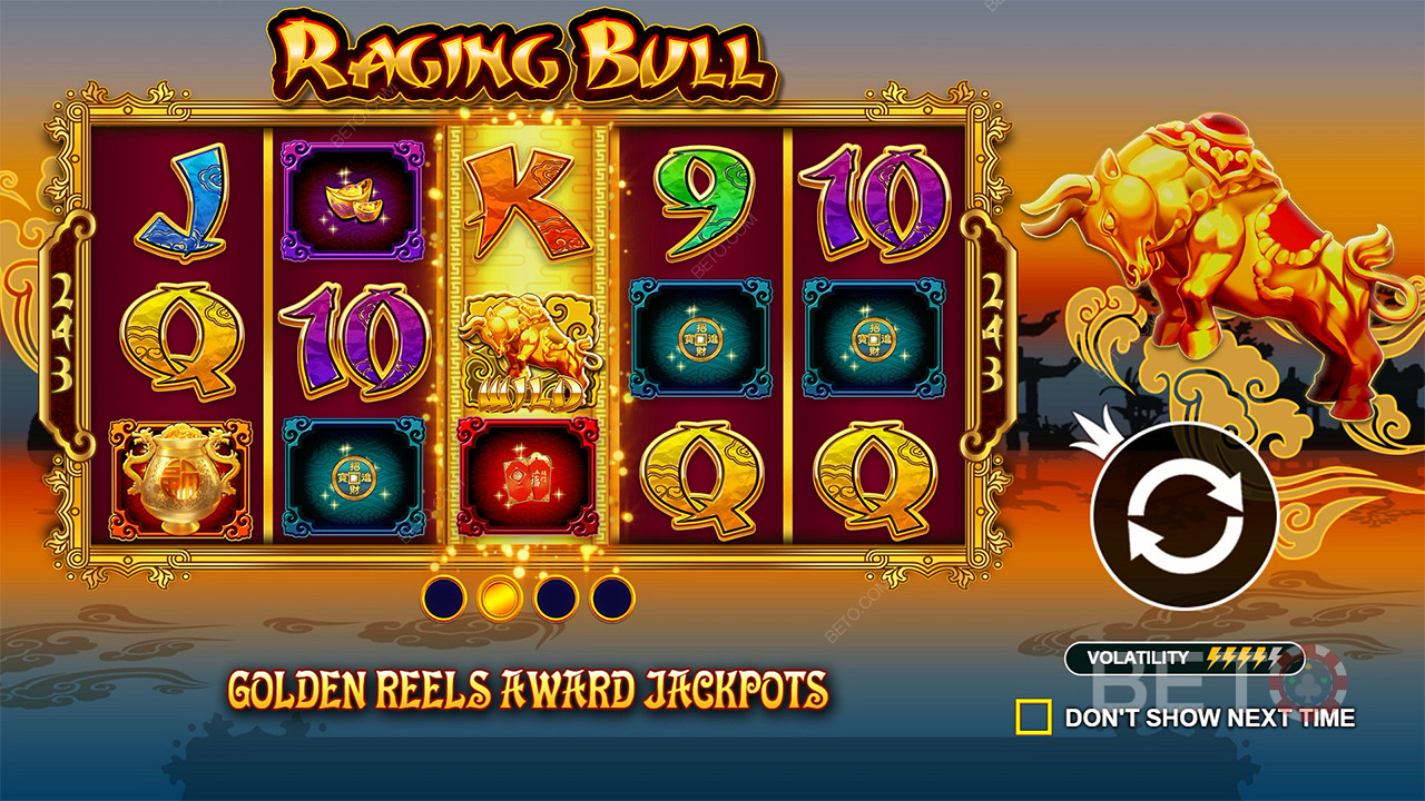 Vyhrajte jackpoty v základnej hre v automate Raging Bull