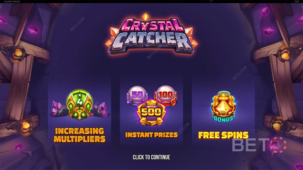 Vysvetlenie bonusových funkcií v Crystal Catcher od Push Gaming