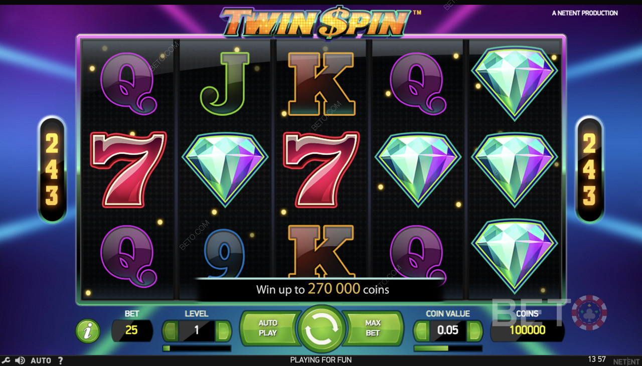 Získajte svoj uvítací bonus alebo iné bonusové ponuky ešte dnes a vyskúšajte bonusové roztočenia s automatom Twin Spin