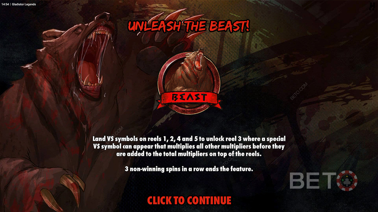 Vyhrajte obrovské výhry vďaka násobiteľom v bonusovej hre Unleash the Beast.