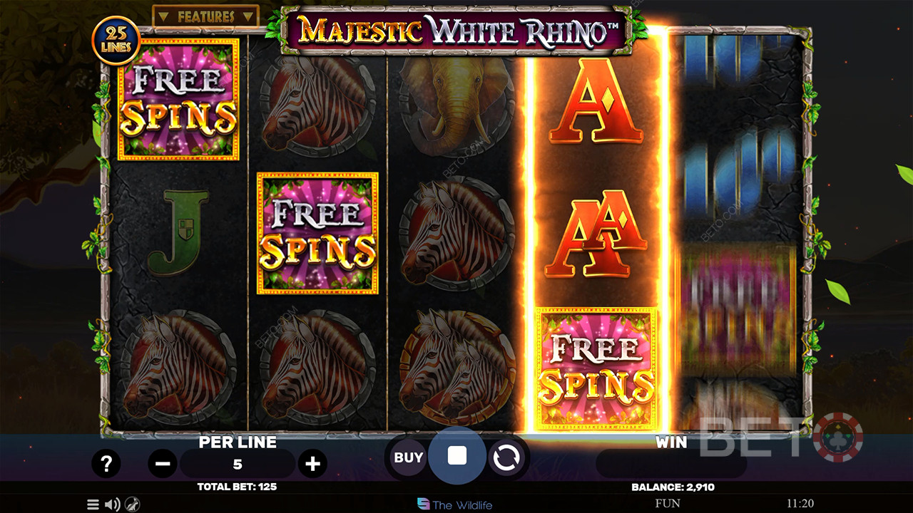 Majestic White Rhino Recenzia od BETO Slots