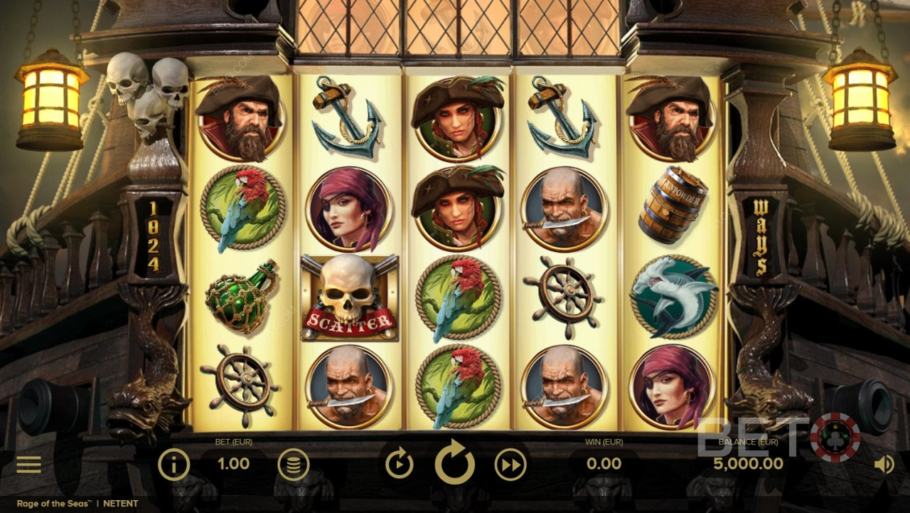 Symboly s pirátskou tematikou v hre Rage of the Seas