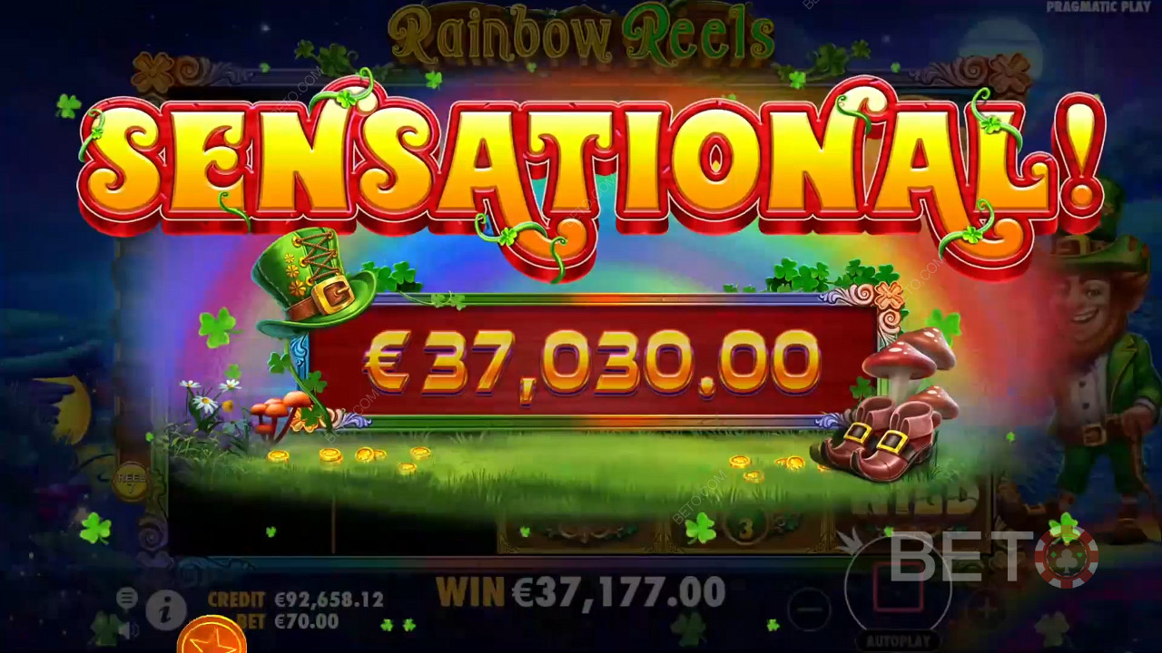 Vyhrajte 5 000x svoju stávku v automate Rainbow Reels Online!