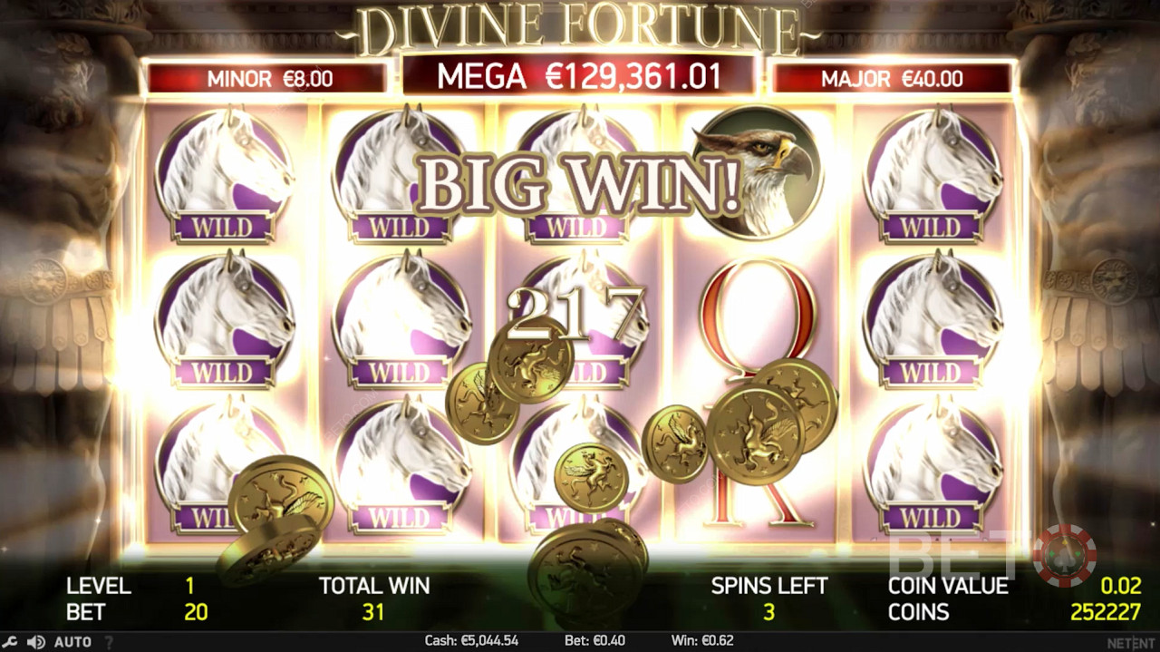 Veľká výhra v hre Divine Fortune