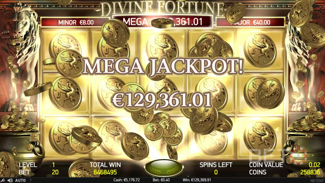 Hlavným lákadlom hry Divine Fortune je získanie Mega Jackpotu