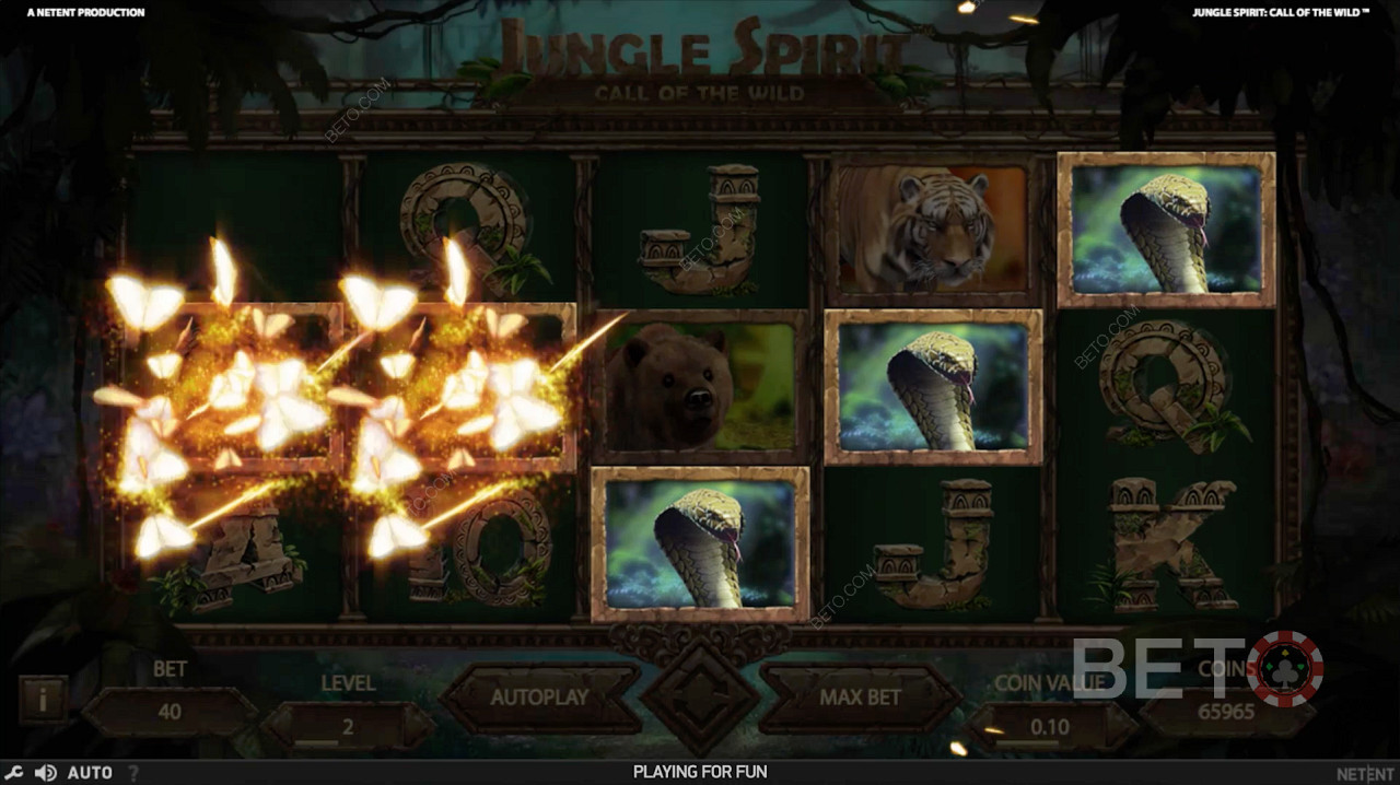 Funkcia Butterfly Boost v hre Jungle Spirit: Spirit Spirit: Volanie divočiny