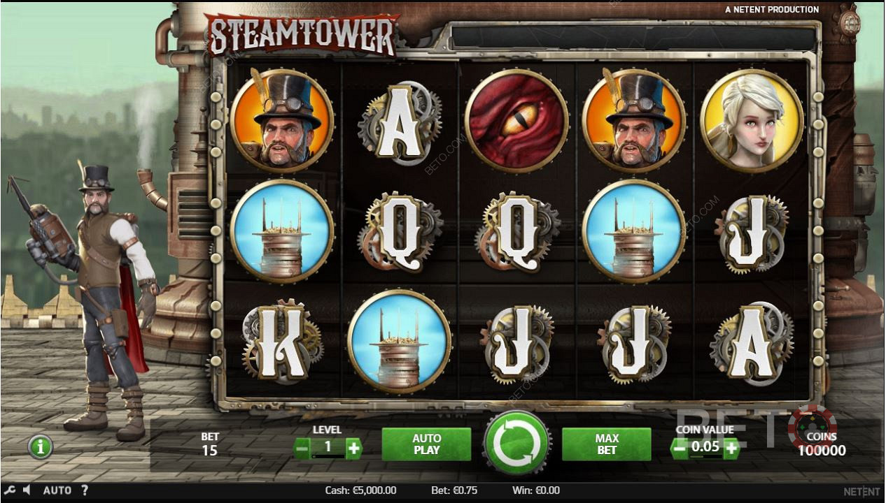 Percento výplaty v hre Steam TowerSlots je 97,04 %.