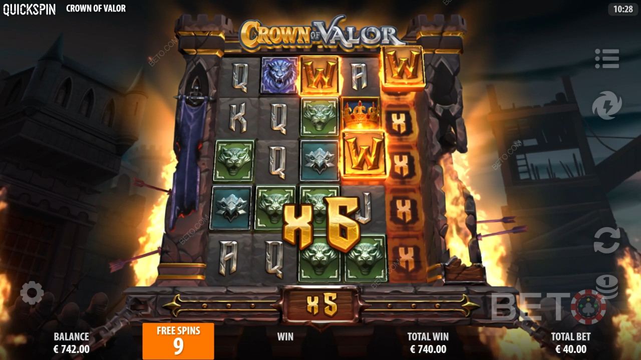 Vysvetlenie bonusových funkcií v hre Crown of Valor Quickspin