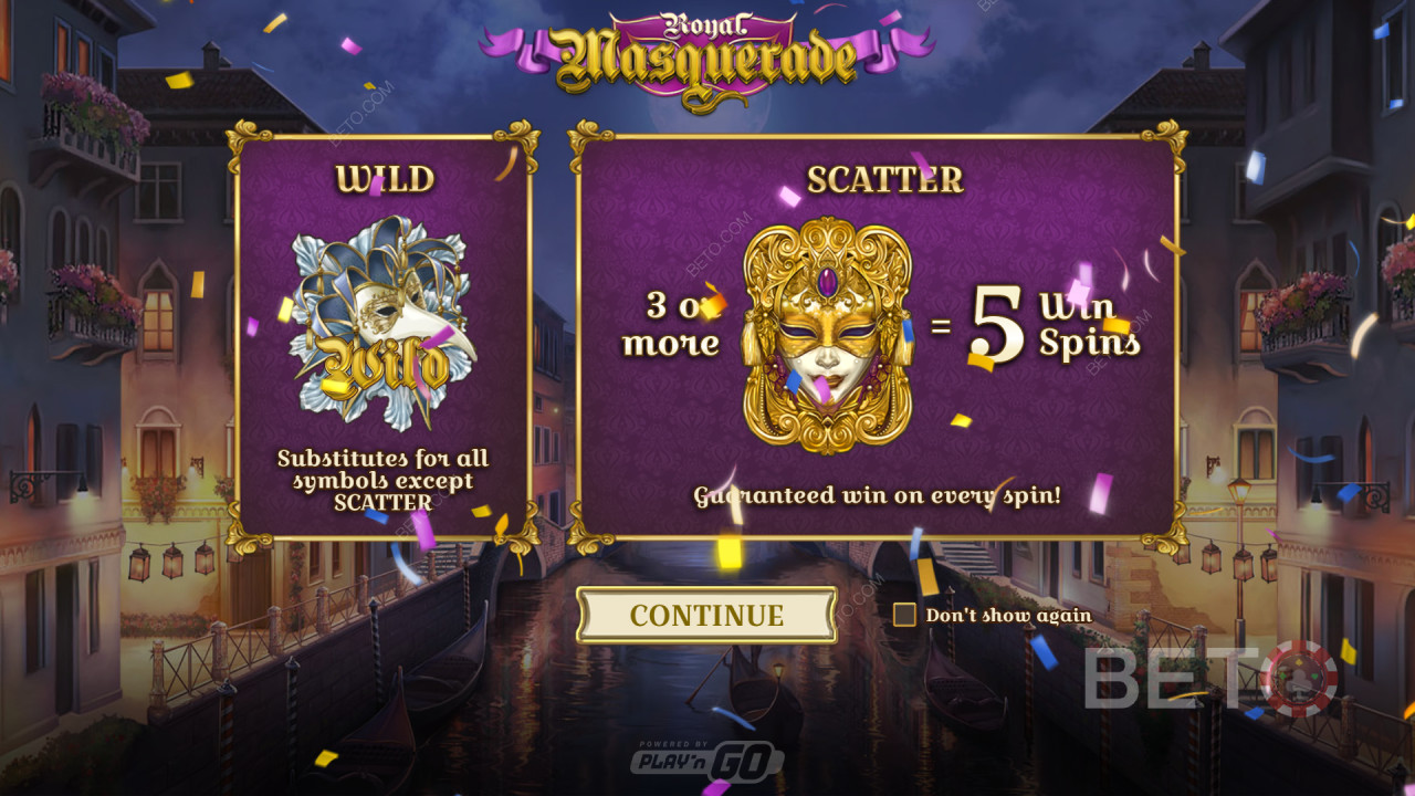 Vysvetlenie bonusových funkcií v hre Royal Masquerade od Play