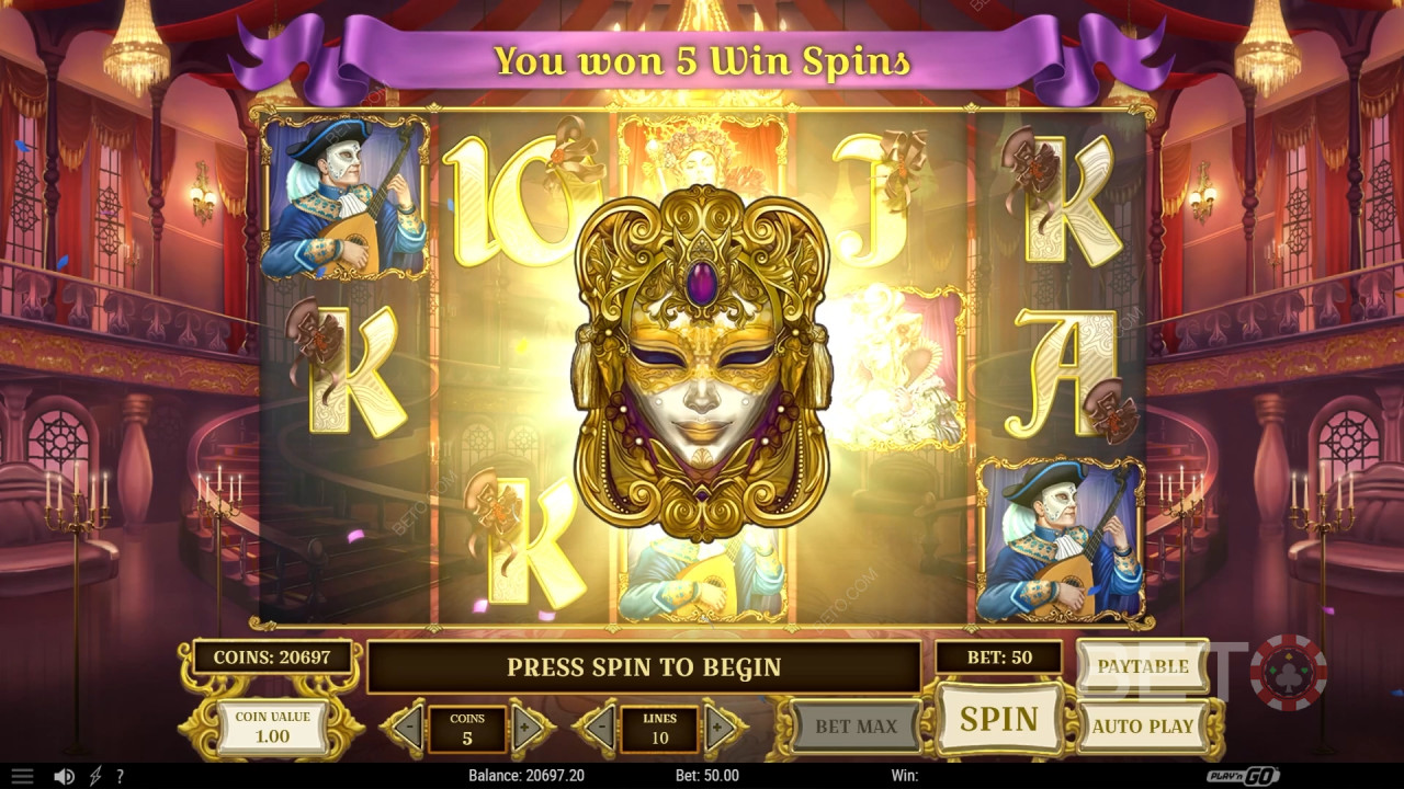 Vyhrajte 10 000-násobok svojej stávky vo video automate Royal Masquerade!