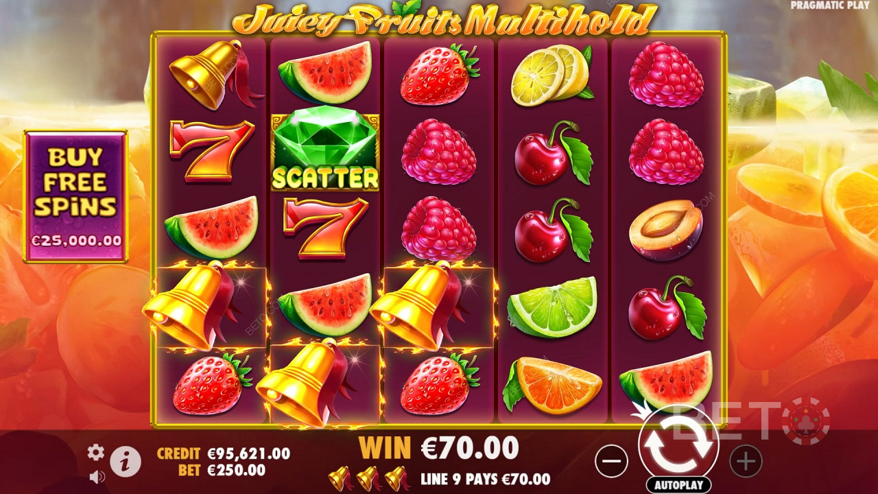 Vyhrajte 8 000x Vašu stávku v online automate Juicy Fruits Multihold!