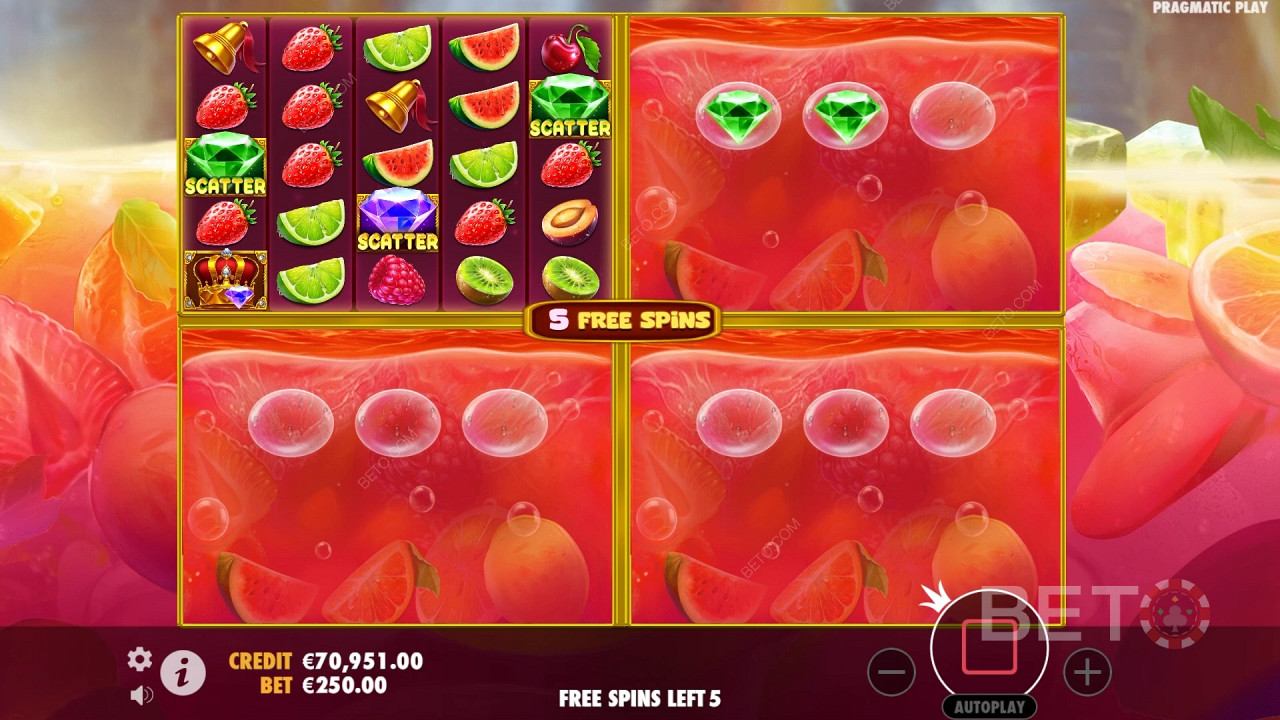 Vysvetlenie bonusových funkcií v hre Juicy Fruits Multihold od Pragmatic Play