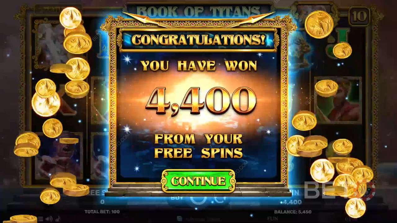 Vyhrajte 1000 Vaša stávka v Book of Titans Slot Online!