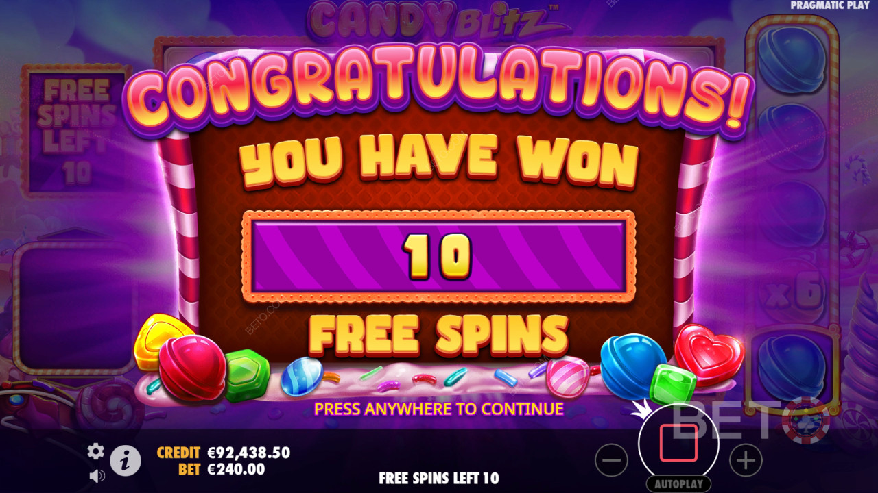 Vyhrajte 10 000x svoju stávku v automate Candy Blitz!