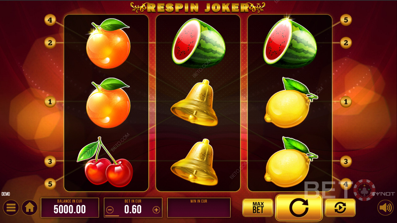 Užite si klasický dizajn v automate Respin Joker Free od spoločnosti SYNOT Games