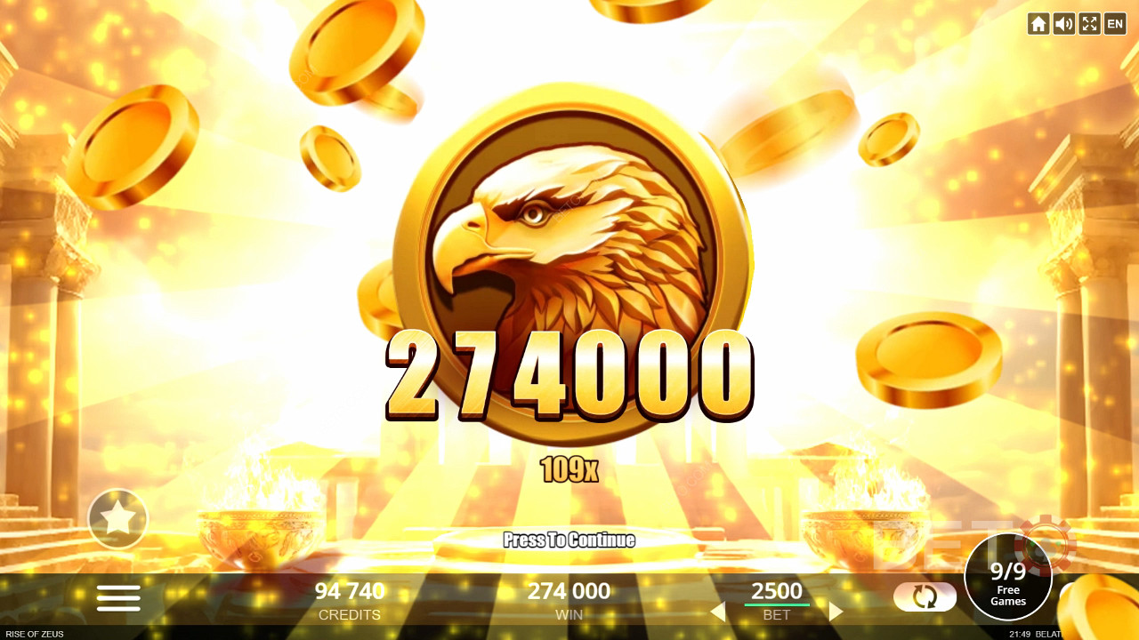 Vyhrajte 10 000-násobok svojej stávky v online automate Rise of Zeus!