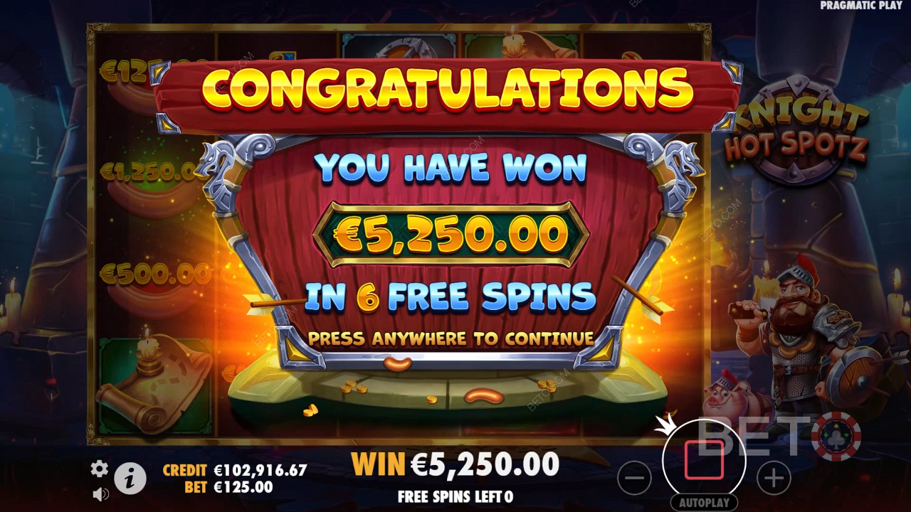 Vyhrajte 2 000x Vašu stávku v online automate Knight Hot Spotz!