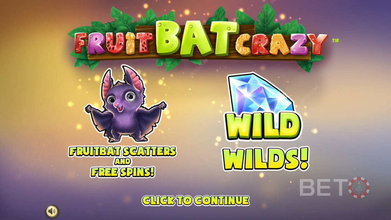Úvodná obrazovka hry Fruit Bat Crazy