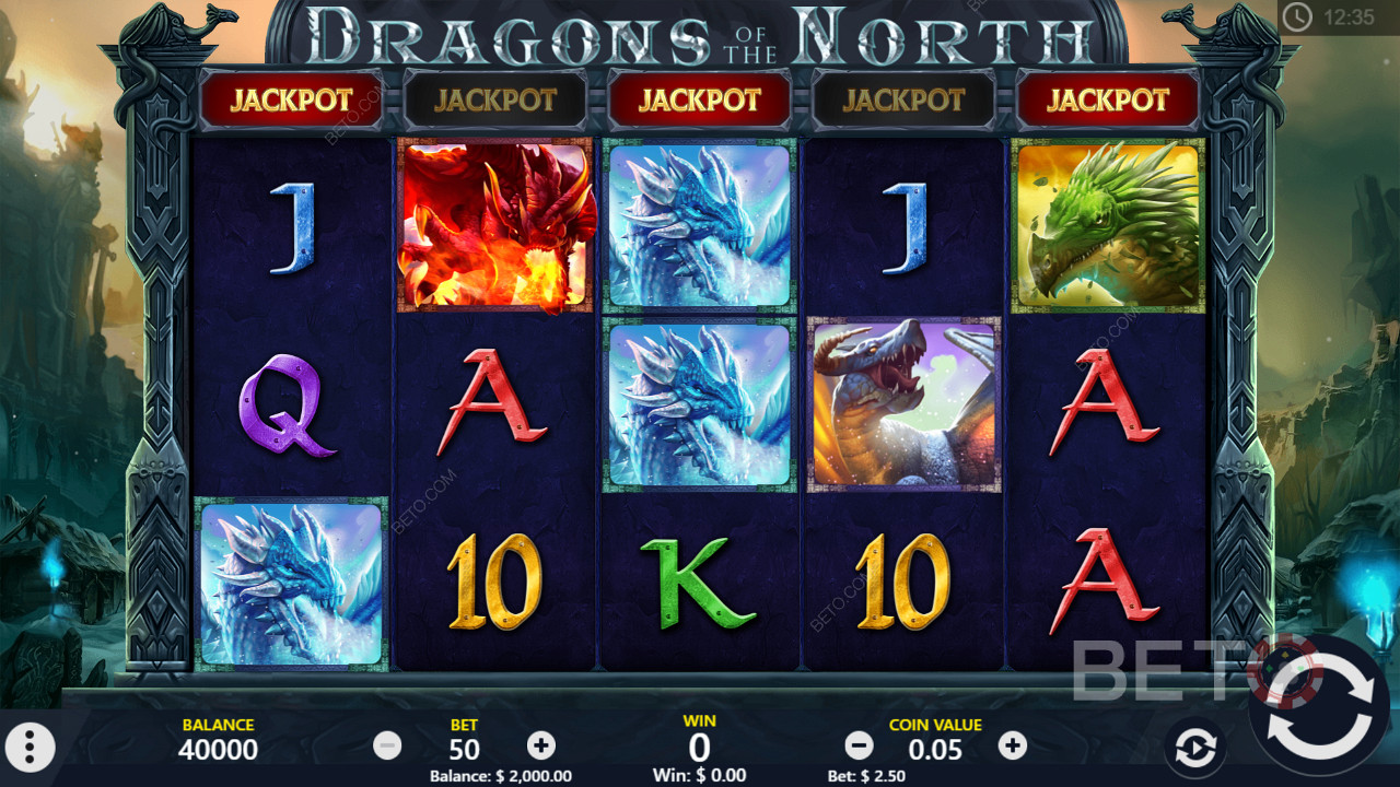 Fantasy vyplnený slot - Dragons of the North