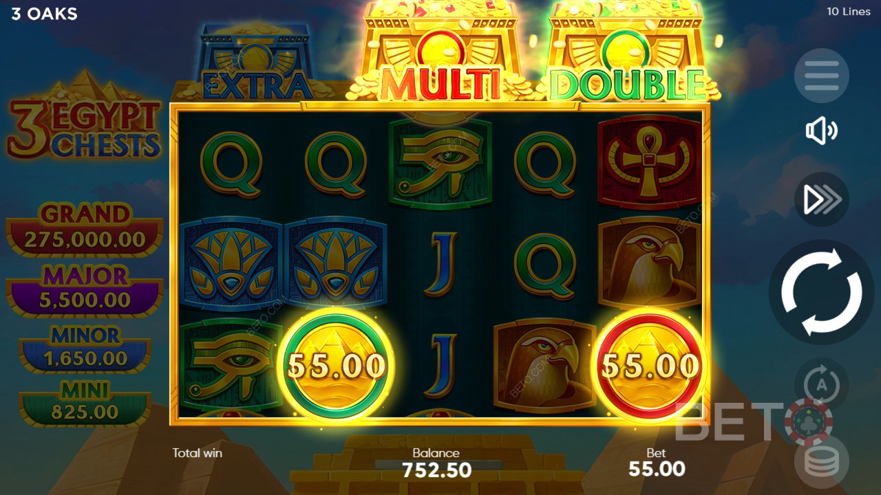 3 Egypt Truhlice Recenzia od BETO Slots