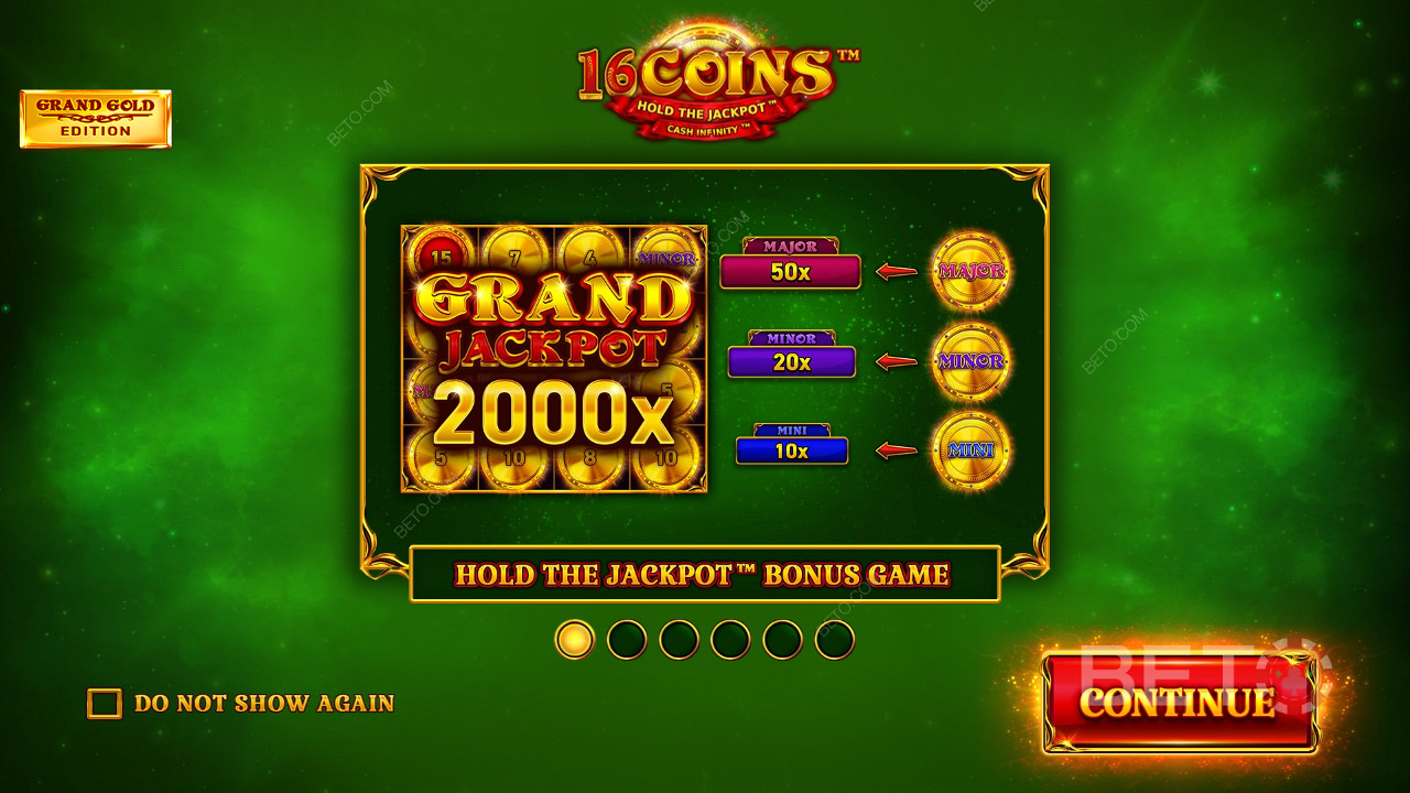 Vyhrajte 2 000-násobok svojej stávky v automate 16 Coins Grand Gold Edition Online!