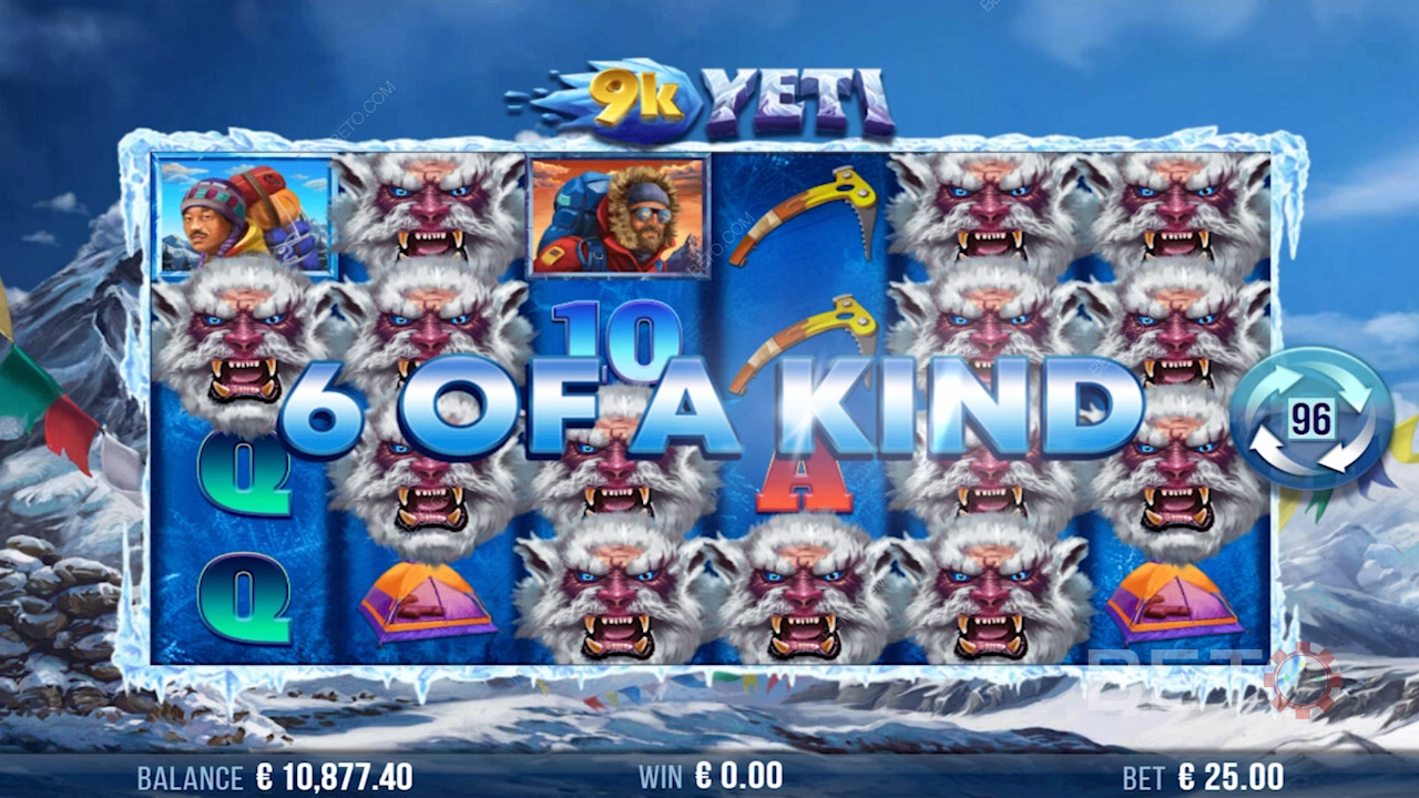 Vyhrajte veľkú výhru v online automate 9k Yeti s kombináciou šiestich druhov