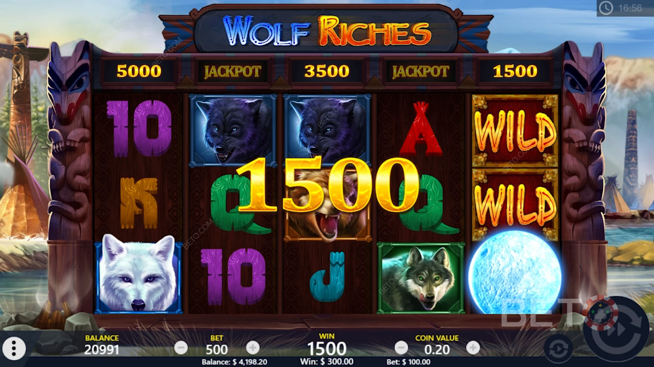 Dobrodružný hrací automat Wolf Riches