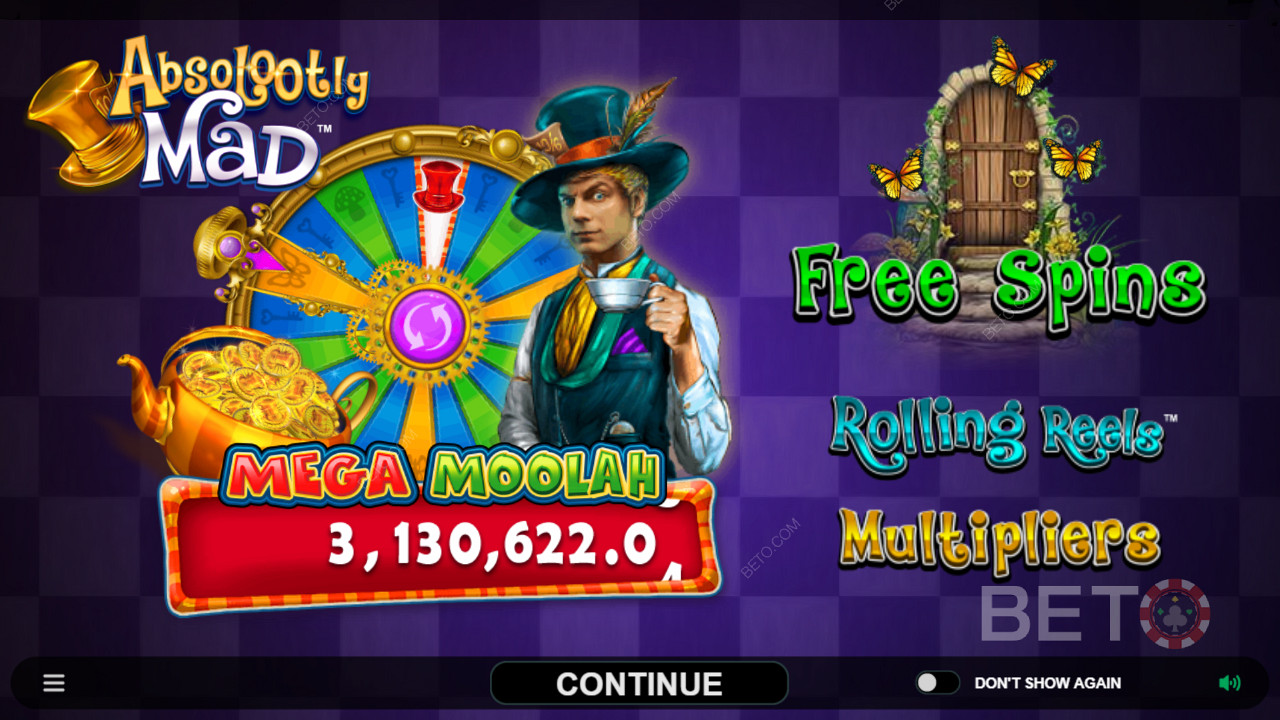 V hre Absolootly Mad si môžete užiť progresívne jackpoty a ďalšie funkcie: Mega Moolah video slot