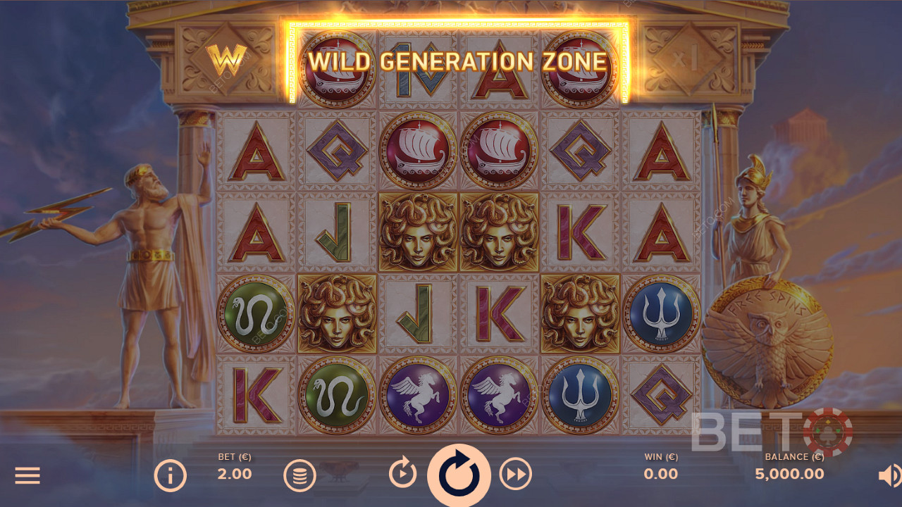 Výherné symboly v zóne Wild Generation sa zmenia na symboly Wild.
