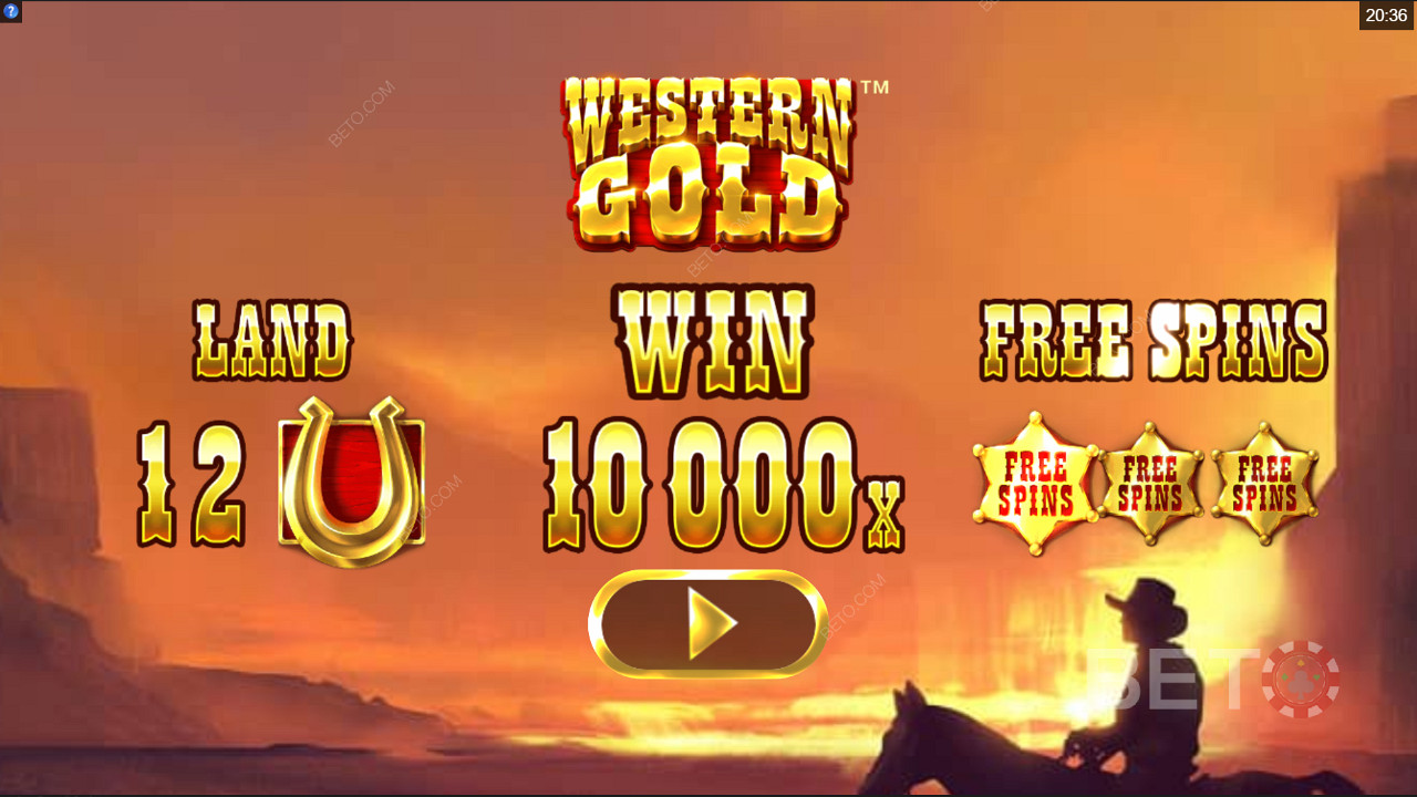 Úvodná obrazovka hry Western Gold