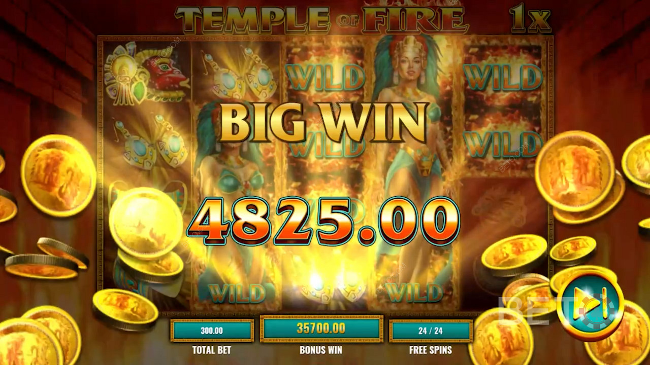 Veľká výhra v online automate Temple of Fire