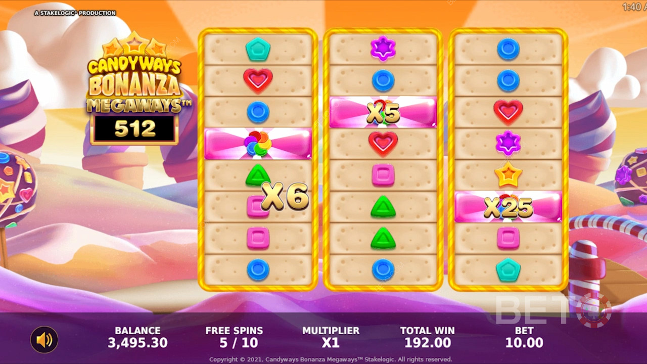 V online slote Candyways Bonanza Megaways si môžete vychutnať niekoľko odmeňovacích funkcií