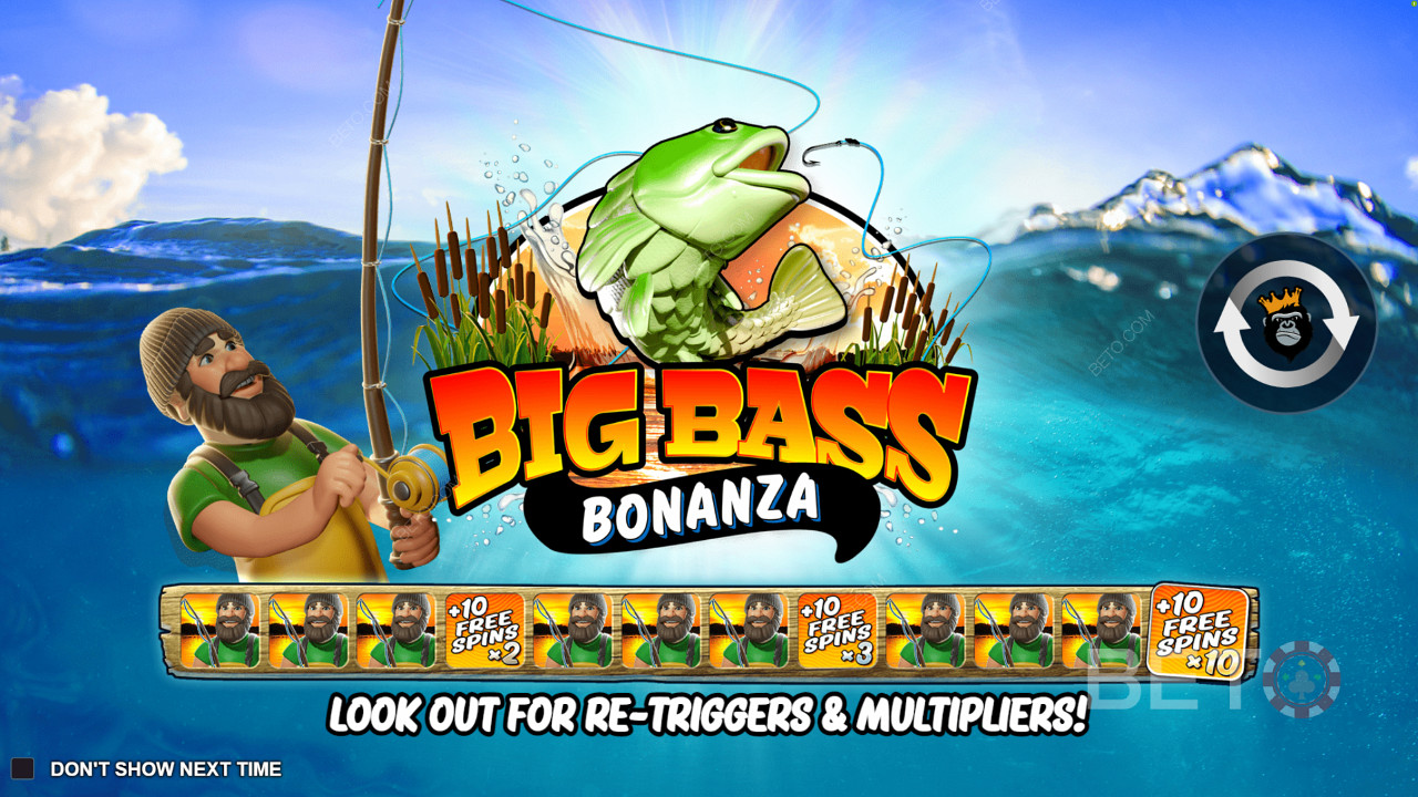Parádna úvodná obrazovka hry Big Bass Bonanza
