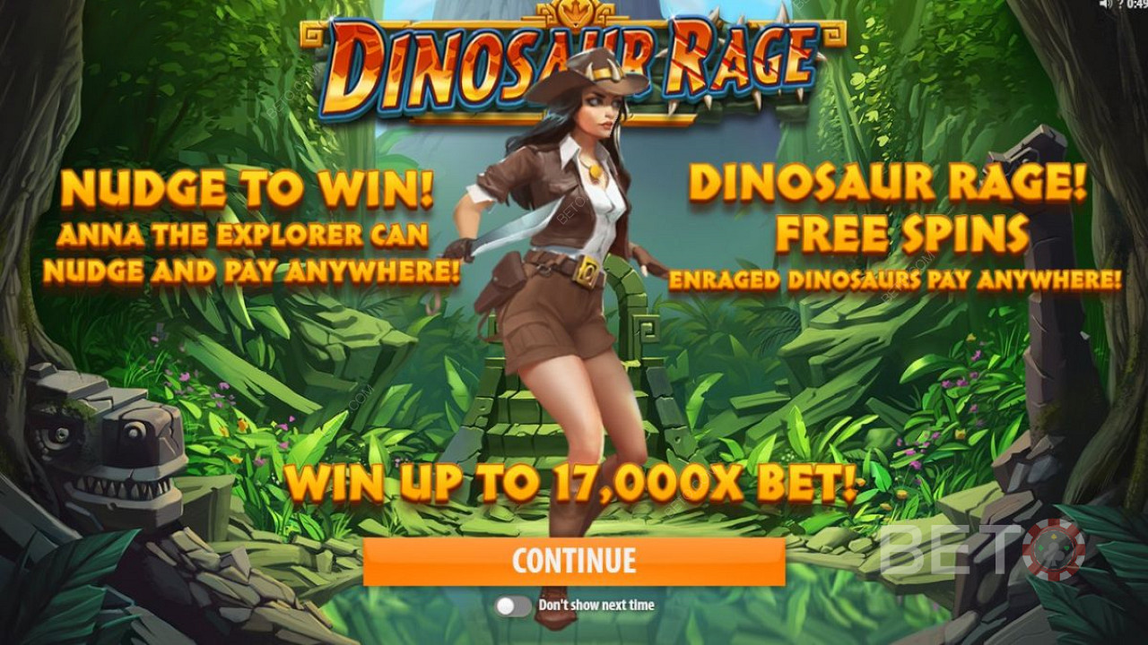 Dinosaur Rage od Quickspin - nasledujte Annu Prieskumníčku späť do jurského veku a hľadajte bonusové poklady