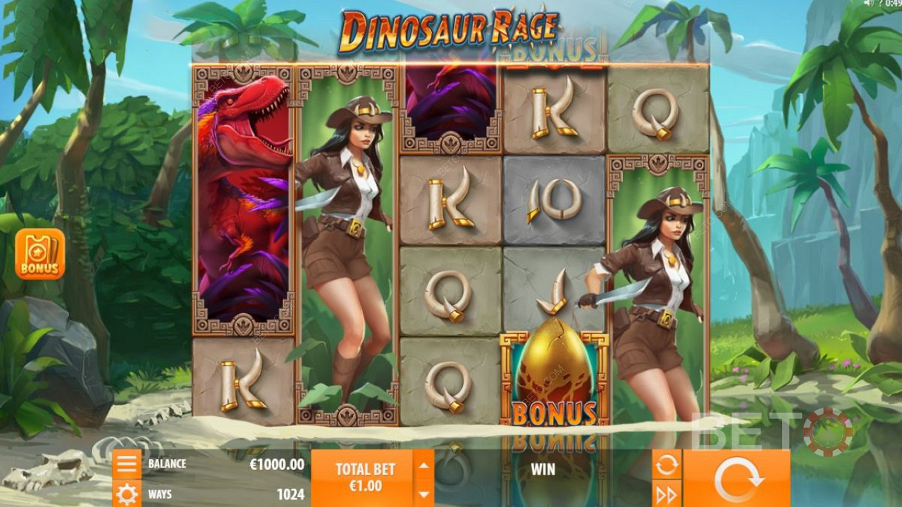Štruktúra mriežky 5x4 hry Dinosaur Rage