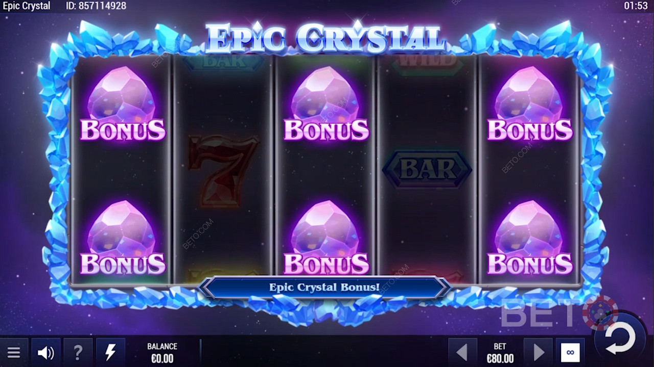 Spustenie bonusového kola hry Epic Crystal