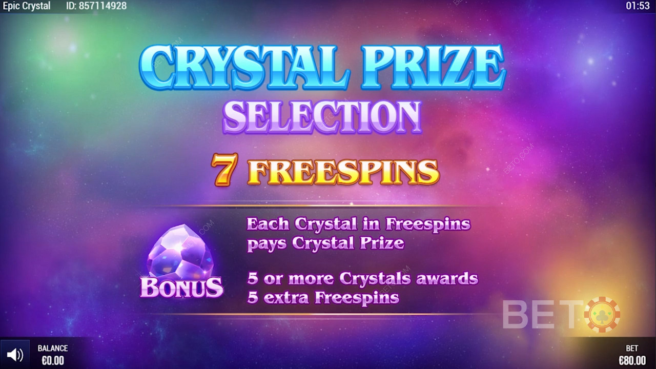 Špeciálne roztočenia zadarmo v hre Epic Crystal