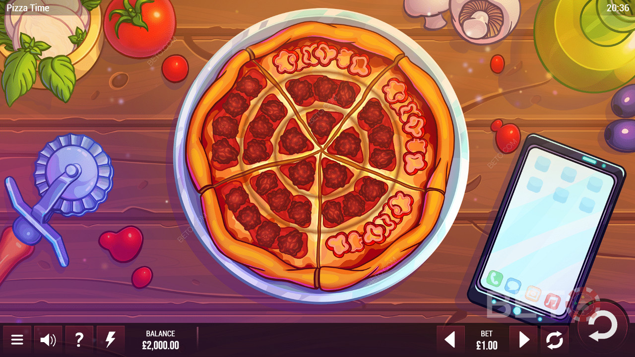 Kruhová herná mriežka Pizza Time