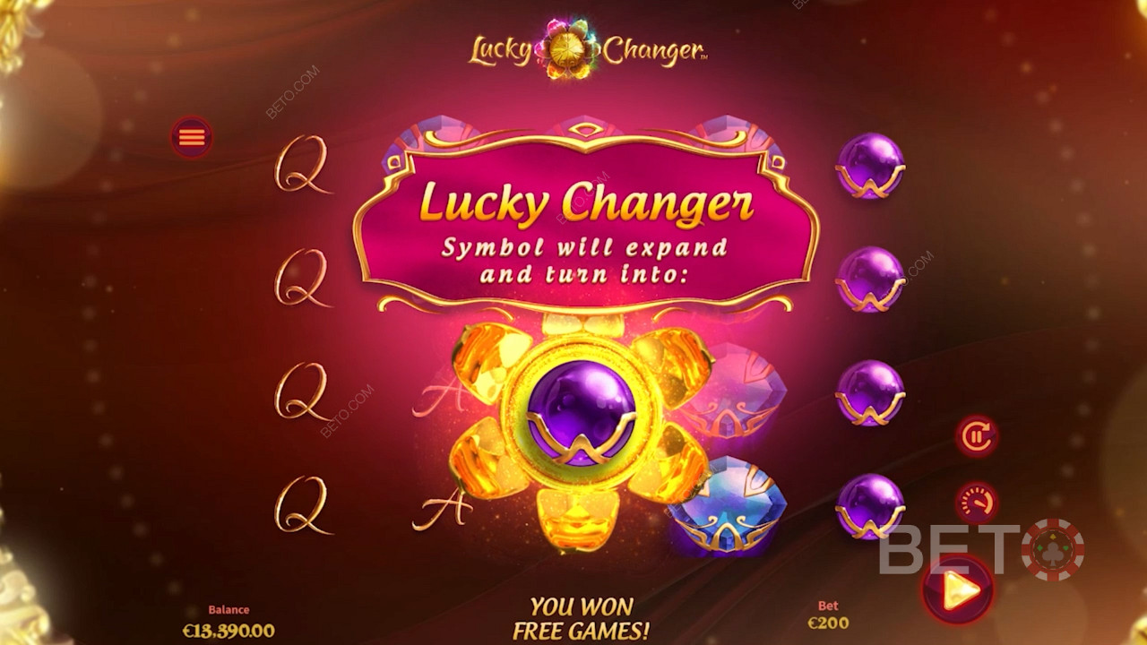 Rozširujúci sa symbol kvetu v hre Lucky Changer