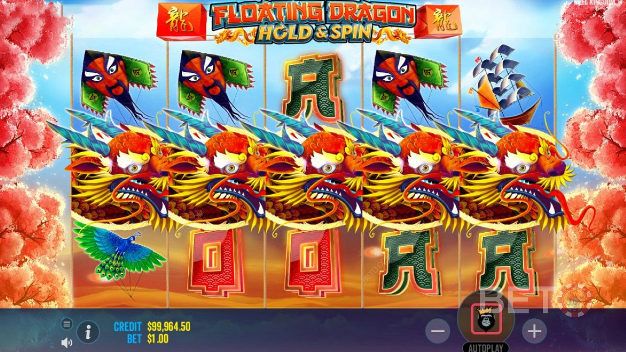 Floating Dragon je video automat od spoločnosti Reel Kingdom s 5 valcami, 3 radmi a 10 výhernými líniami.