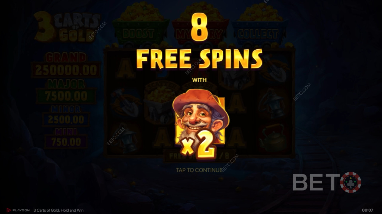 Vyhrajte 5 000x svoju stávku v 3 Carts of Gold: Hold and Win Slot!