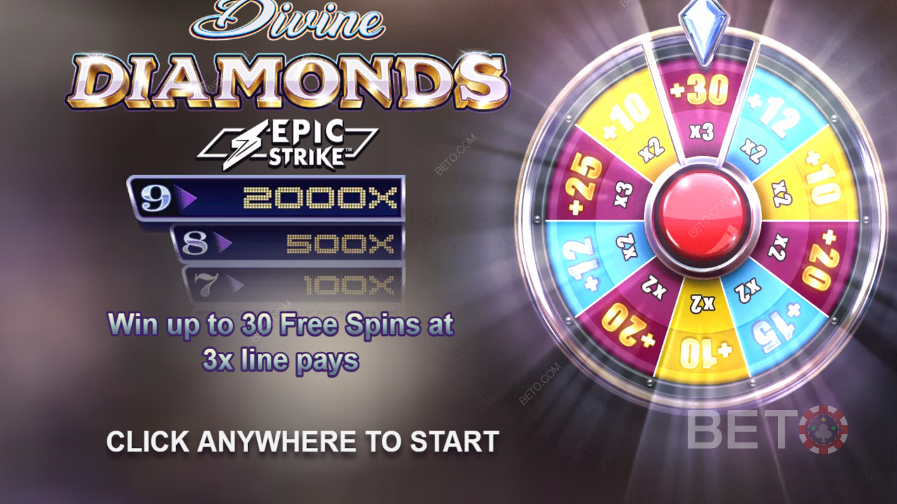Bonusové koleso s roztočením zdarma v hre Divine Diamonds