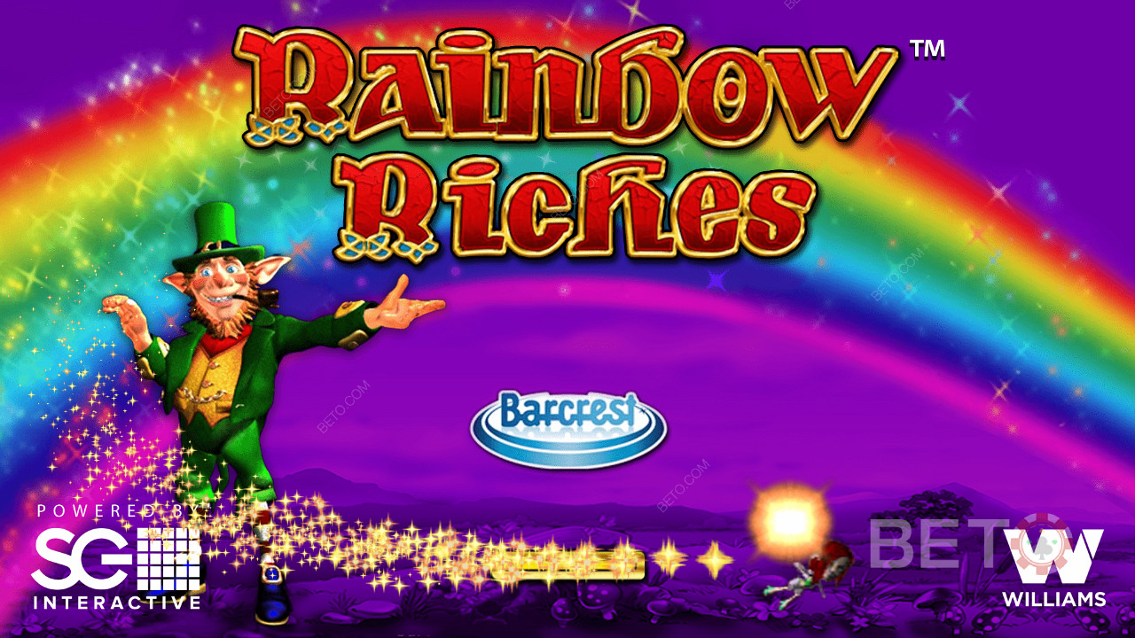 Úvodná obrazovka online slotu Rainbow Riches